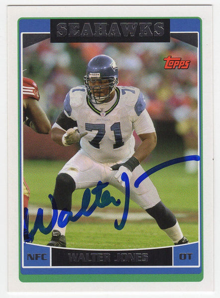 Walter Jones Signed Seattle Seahawks 2006 Topps Football Card #15 (SCHWARTZ COA)