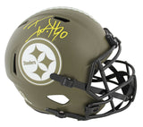 Steelers T.J. Watt Signed Salute To Service Full Size Speed Rep Helmet BAS Wit