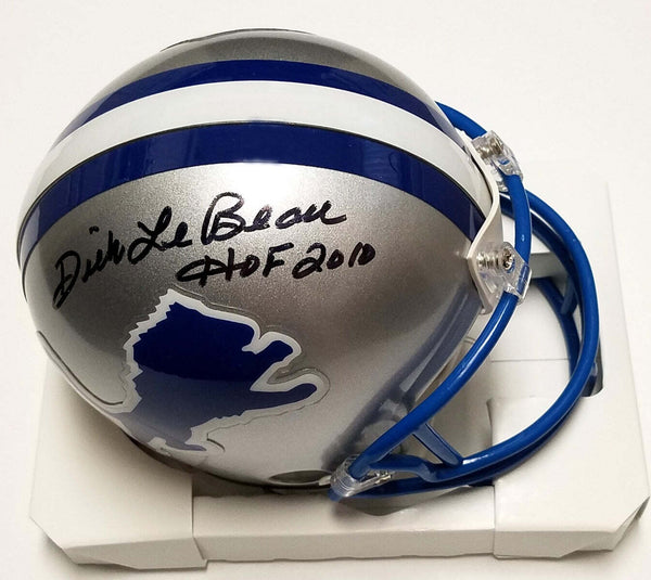 Dick Le Beau Autographed Detroit Lions Riddell Mini Helmet W/ HOF 2010 Beckett