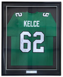Jason Kelce Philadelphia Signed Framed Kelly Green Football Jersey PSA ITP Holo