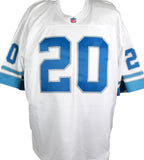 Barry Sanders Signed White NFL Legacy Mitchell and Ness Jersey- Beckett W Holo