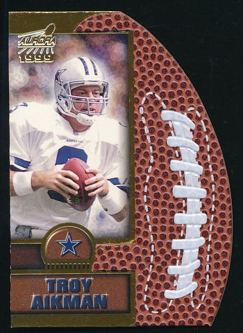 1999 Pacific Aurora Leather Bound Troy Aikman HOF #4 Dallas Cowboys