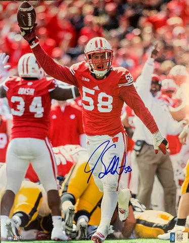 WI Badgers Linebacker JOE SCHOBERT Signed 16X20 Photo #3 AUTO - JSA