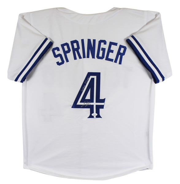 George Springer "Springer Dinger" Authentic Signed White Pro Style Jersey JSA