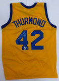 Warriors Nate Thurmond Autographed Yellow Jersey "HOF 84" Beckett QR #BS30064