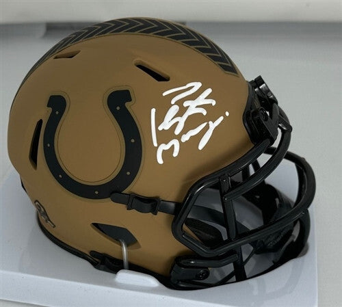 Indy Colts PEYTON MANNING Signed Riddell SALUTE Speed Mini Helmet AUTO - FAN