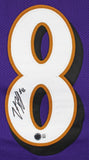 Trent Dilfer Signed Baltimore Ravens Jersey (Beckett) Super Bowl XXXV Champ Q.B.