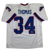 Autographed/Signed THURMAN THOMAS Buffalo White Jersey JSA COA Auto