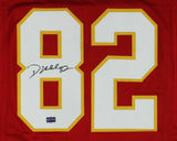 Dante Hall Signed Kansas City Custom Red Jersey with White Sleeve Hem