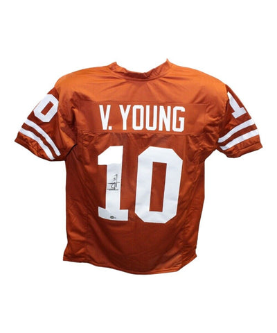 Vince Young Autographed/Signed College Style Orange Jersey Beckett 41181