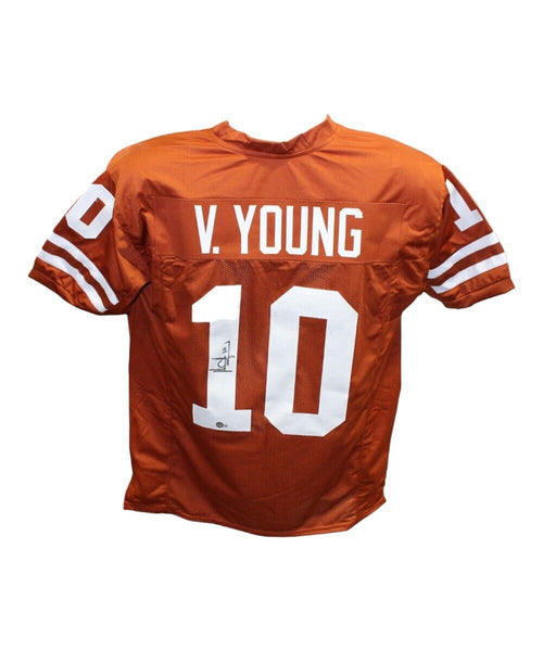 Vince Young Autographed/Signed College Style Orange Jersey Beckett 41181