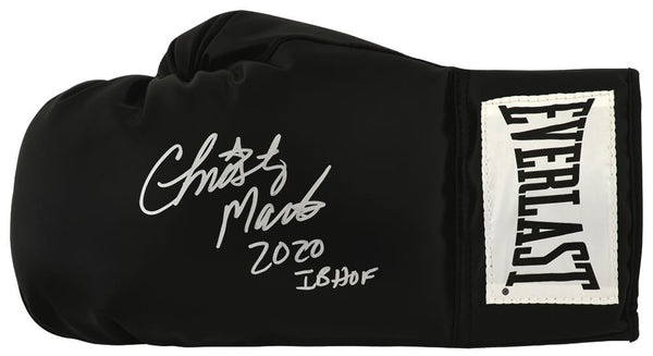 Christy Martin Signed Everlast Black Boxing Glove w/2020 IB HOF - (SCHWARTZ COA)
