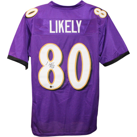 Isiah Likely Autographed/Signed Pro Style Purple XL Jersey Beckett Witness 51830