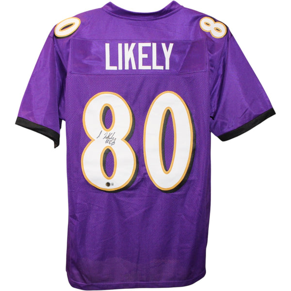 Isiah Likely Autographed/Signed Pro Style Purple XL Jersey Beckett Witness 51830