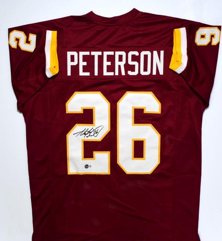 Adrian Peterson Autographed Maroon Pro Style Jersey- Beckett W Hologram *Black