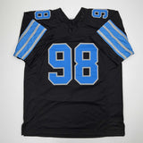 Autographed/Signed D.J. DJ Reader Detroit Black Football Jersey Beckett BAS COA