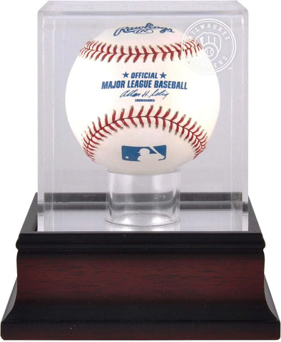 Milwaukee Brewers Mahogany Baseball 2020-Present Logo Display Case