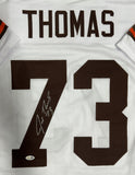 JOE THOMAS Signed Custom Replica White Cleveland Browns Jersey AUTO - JSA