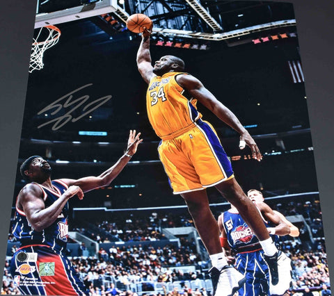 SHAQUILLE SHAQ O'NEAL SIGNED AUTOGRAPHED LOS ANGELES LAKERS 16x20 PHOTO BECKETT