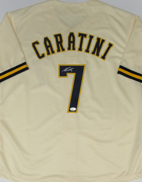 Brewers Catcher VICTOR CARATINI Signed Custom Replica Cream Jersey AUTO JSA