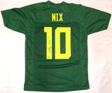 Oregon Ducks Bo Nix Autographed Signed Green Jersey Beckett BAS QR #BH52787