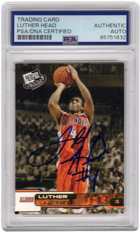 Luther Head Signed Illinois 2005 Press Pass Gold RC Basketball Card #G19 - (PSA)