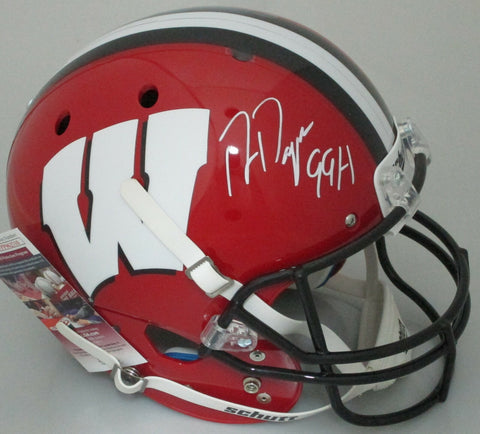 Badgers RON DAYNE Signed Full Size Schutt Replica RED Helmet AUTO w/ 99H -- JSA