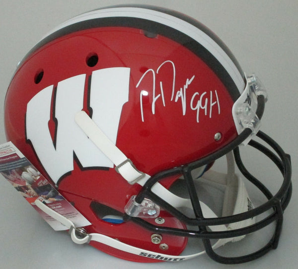 Badgers RON DAYNE Signed Full Size Schutt Replica RED Helmet AUTO w/ 99H -- JSA