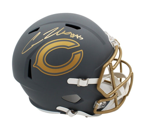 Cole Kmet Signed Chicago Bears Speed Full Size Slate NFL Helmet
