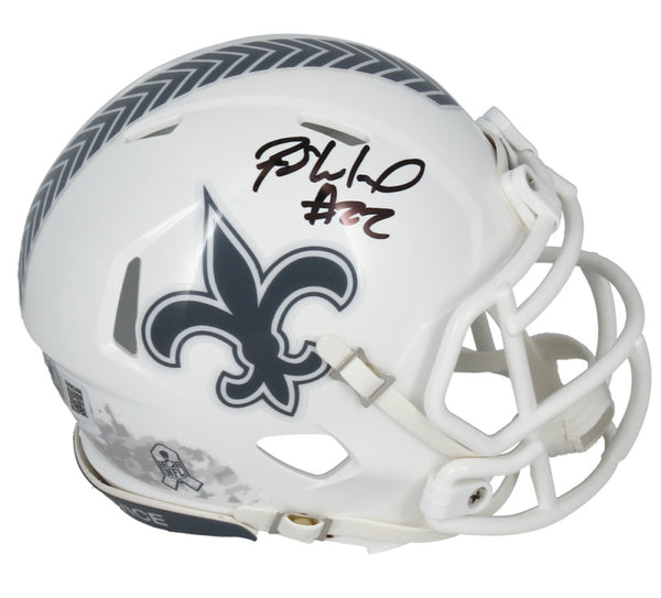 Rashid Shaheed Autographed Saints 2024 STS Mini Speed Helmet Beckett