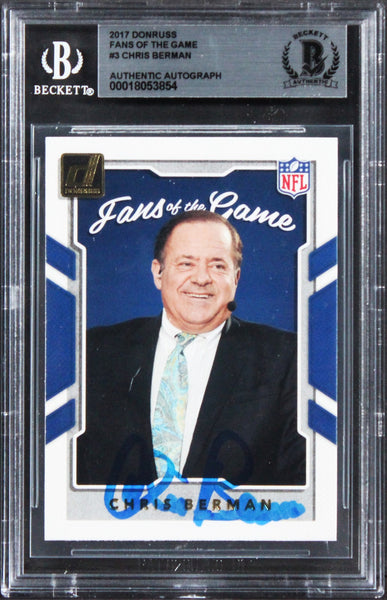 Chris Berman Authentic Signed 2017 Donruss Fans Of The Game #3 Card BAS Slabbed