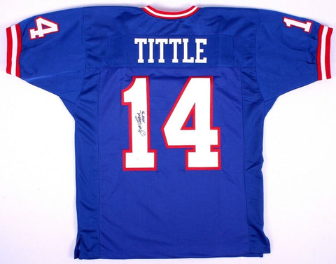 Y.A. Tittle Signed New York Giants Jersey Inscribed "HOF 71" (JSA COA)