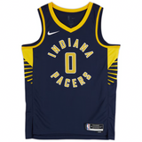 Tyrese Haliburton Autographed Pacers Nike Navy Icon Swingman Jersey Fanatics