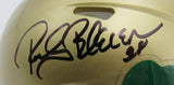Rocky Bleier HOF Signed/Inscr Gold Mini Helmet Notre Dame Beckett Witness 191557