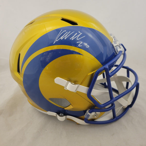KYREN WILLIAMS SIGNED LOS ANGELES RAMS F/S FLASH SPEED REPLICA HELMET BECKETT QR