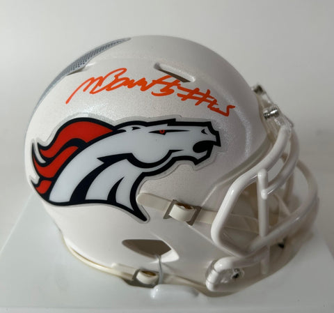 Nik Bonitto Autographed Denver Broncos '24 Alt White Mini Helmet BAS COA