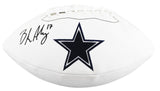 Cowboys Brandon Aubrey Signed Wilson White Panel Logo Football W/ Case BAS Wit