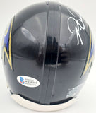 PATRICK QUEEN AUTOGRAPHED BALTIMORE RAVENS MINI HELMET BECKETT BAS STOCK #185831
