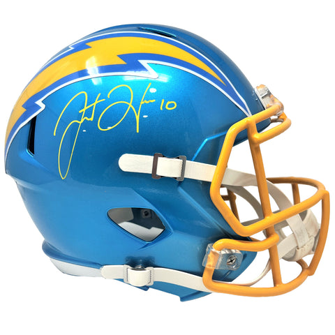 Justin Herbert Los Angeles Chargers Signed Riddell Flash Replica Helmet BAS