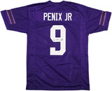 WASHINGTON MICHAEL PENIX JR. AUTOGRAPHED PURPLE JERSEY BECKETT WITNESS 242574