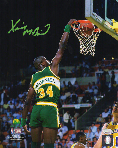 Xavier McDaniel Signed Seattle Supersonics Dunking Action 8x10 Photo - (SS COA)
