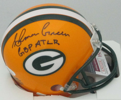 Packers Leading Rusher AHMAN GREEN Signed Riddell Mini Helmet AUTO w/GB ATLR JSA