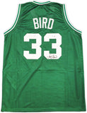 BOSTON CELTICS LARRY BIRD AUTOGRAPHED GREEN JERSEY BECKETT BAS WITNESS 236680