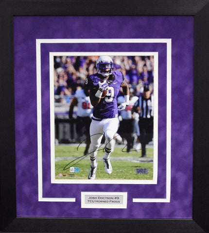 JOSH DOCTSON AUTOGRAPHED TCU HORNED FROGS 8x10 FRAMED PHOTO COA