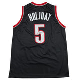 Autographed/Signed Jrue Holiday Portland Black Basketball Jersey Beckett BAS COA