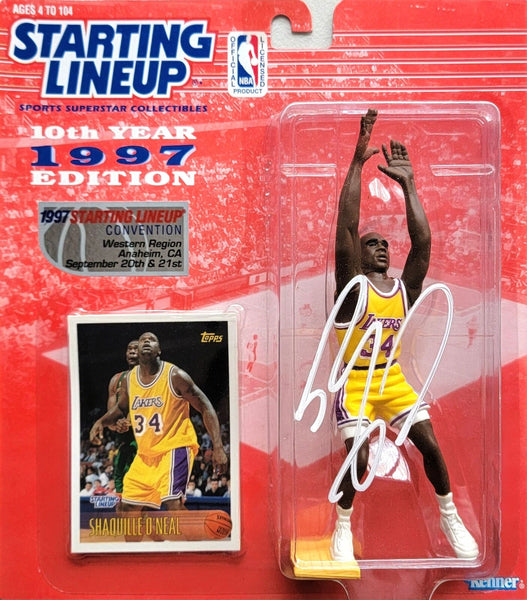 Shaquille O'Neal Signed Lakers 1997 Starting Lineup Beckett Witnessed Gold