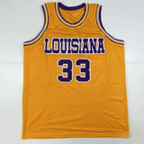 Autographed/Signed Shaquille Shaq O'Neal LSU Yellow Jersey Beckett BAS COA