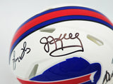 KELLY, THOMAS & REED AUTOGRAPHED BILLS TEAM GREATS MINI HELMET BECKETT 236172