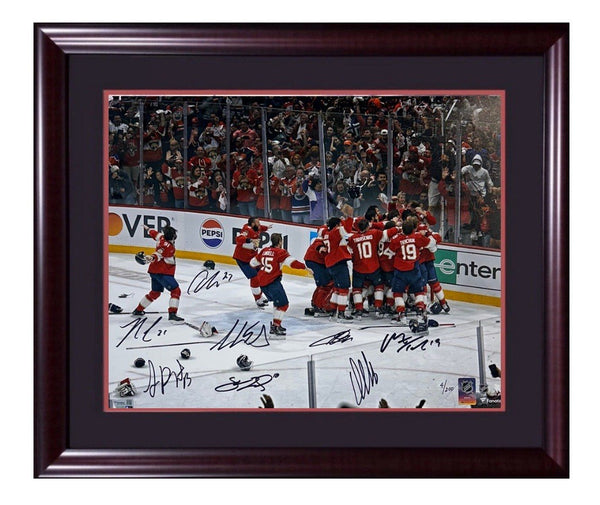 Florida Panthers Multi Signed 16x20 Framed Stanley Cup Photo 8 Auto LE Fanatics