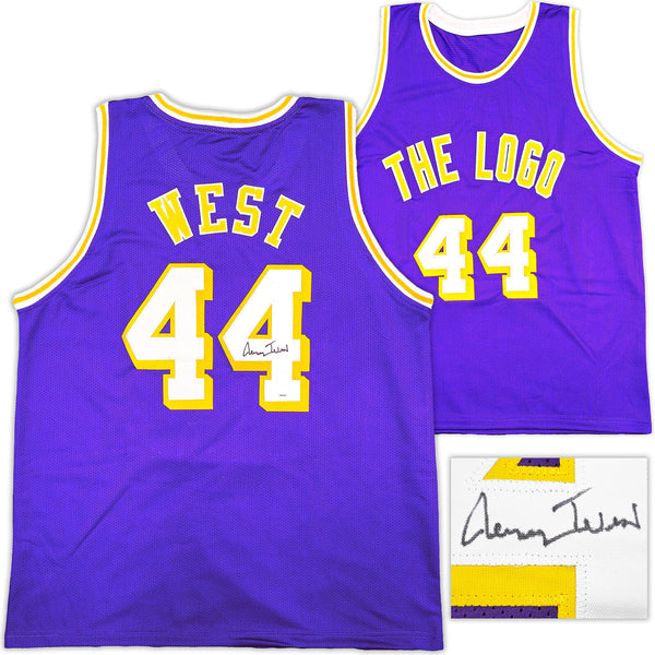 LOS ANGELES LAKERS JERRY WEST AUTOGRAPHED PURPLE BASKETBALL JERSEY JSA 228803